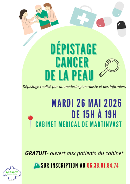 Dépistage cancers de la peau - Mardi 26 mai 2026 