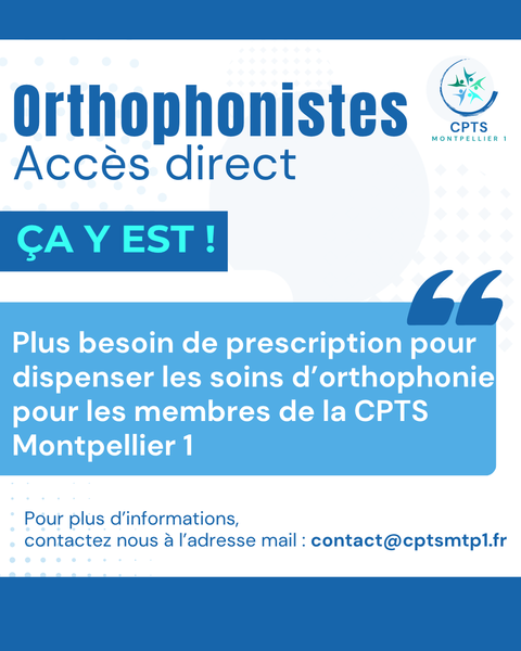 Accès direct aux soins d'orthophonie