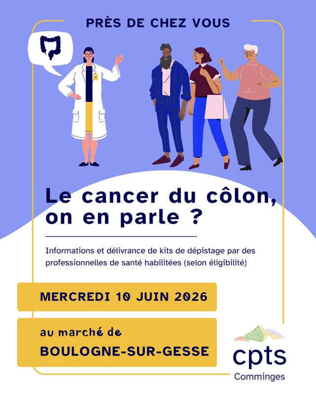 Stand de prévention au marché de Boulogne-sur-Gesse